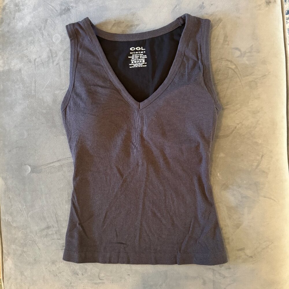 OGL V-neck Cotton New Airy Brami Tank - NWOT - Small - Charcoal